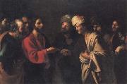 MANFREDI, Bartolomeo Tribute to Caesar oil painting